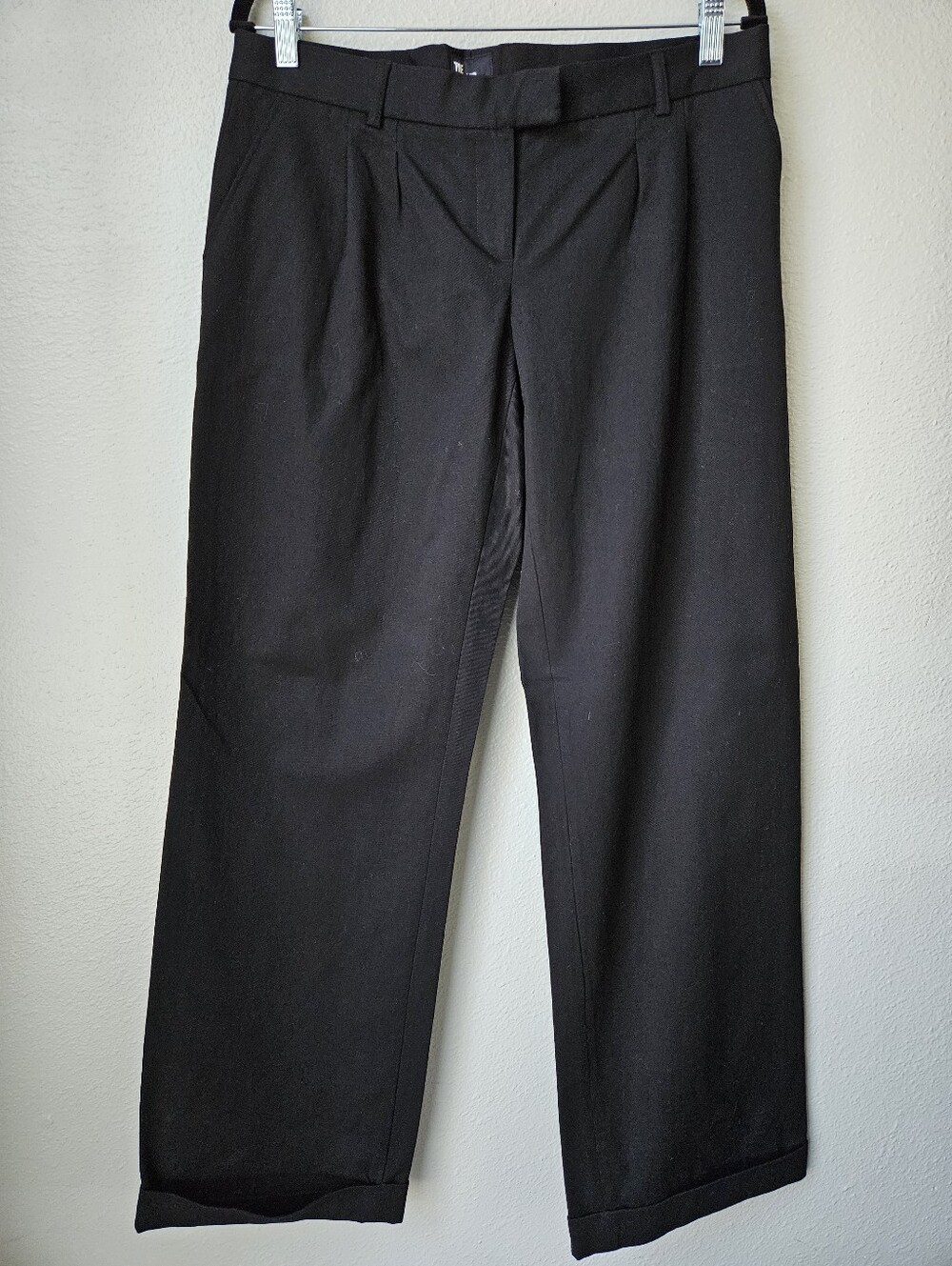 The Kooples Ramones Black Straight Leg Mid Rise Trousers Size FR 40 US 8 NWT
